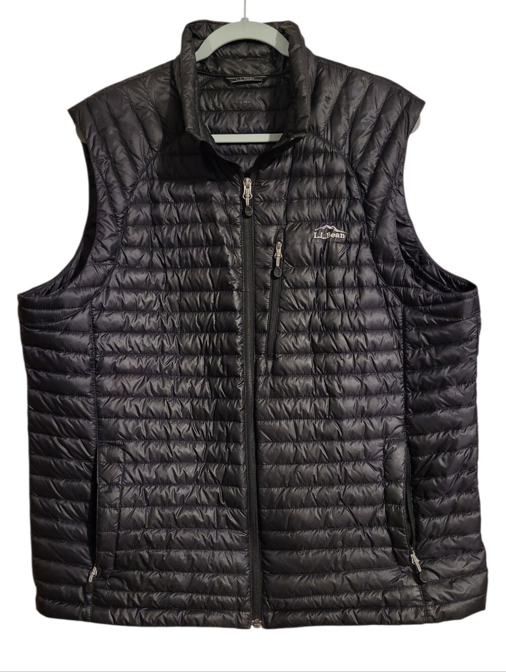 LL Bean Black Ultralight Goose Down Puffer Vest Wmn XL Downtek Water Repellent